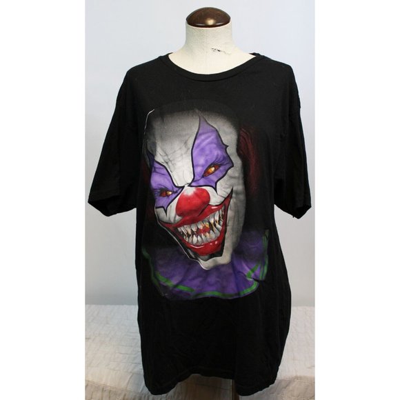 Way To Celebrate Halloween Creepy Scary Clown Smiling Graphic T-Shirt sz 42/44 L - Picture 1 of 6
